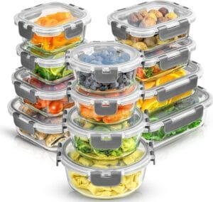 24pc Borosilicate Glass Storage Containers with Lids