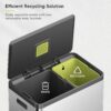 EKO EcoCasa II 36L+24L Dual Trash Can with Recycle Bin
